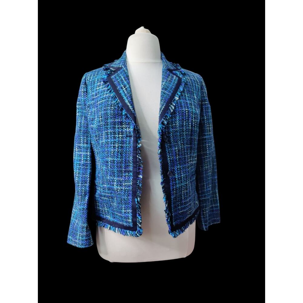 Drapers and Damons blue white weave blazer size 12